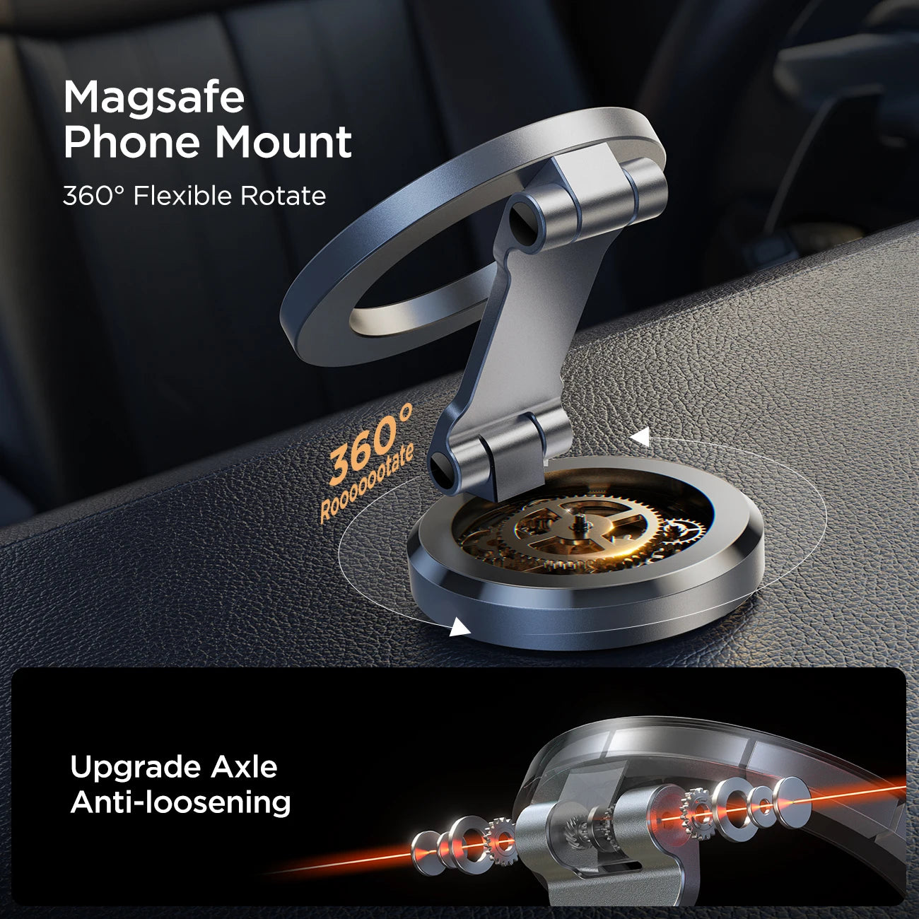 360° Adjustable Alloy Foldable Magnetic Car Mount Stand