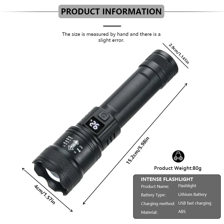 9900LM LED Rechargeable Flashlight